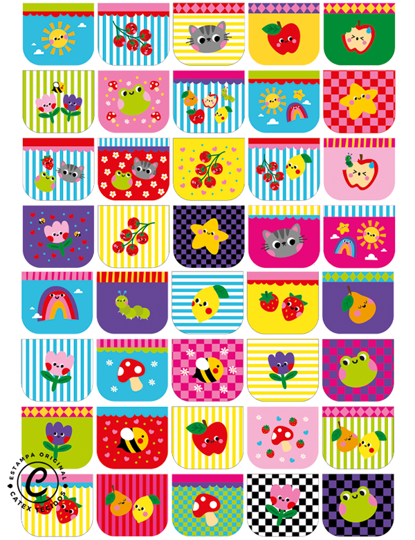 Tecido Tricoline Especial Coleção Colorê por Meia Tigela - Painel Porta Moedas Colorê - 100% Algodão - 0,55m x 1,50m