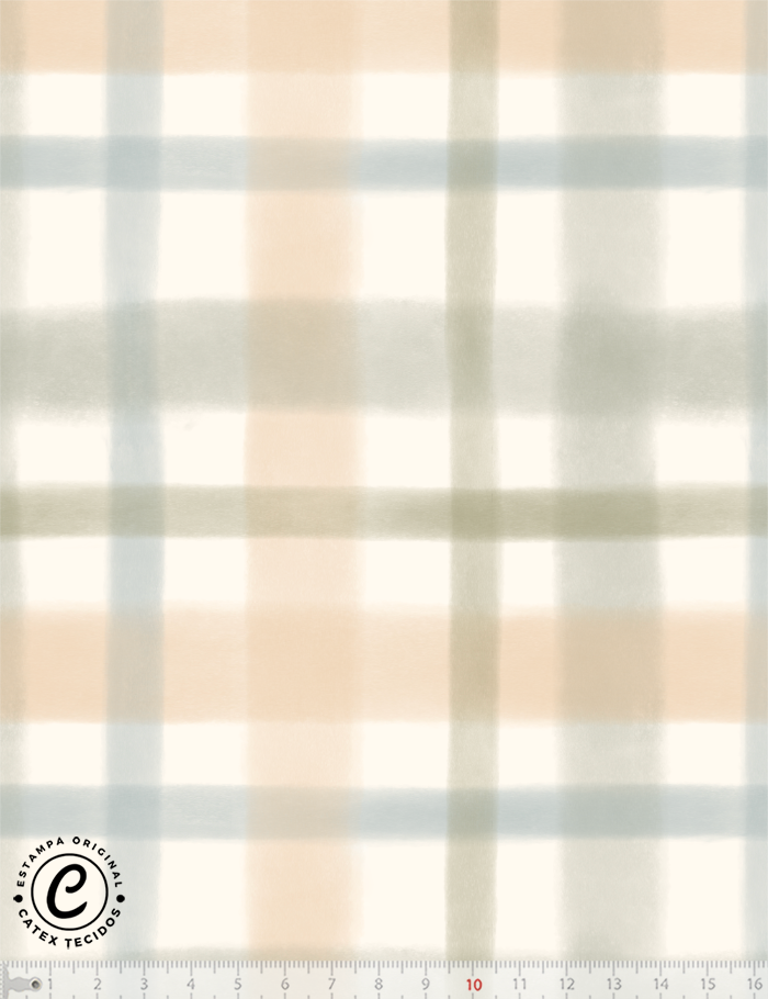 Tecido Tricoline Especial Coleção Dente de Leão por Enne Artesã na Real - Xadrez Aquarela do Ceu - 100% Algodão - Largura 1,50m