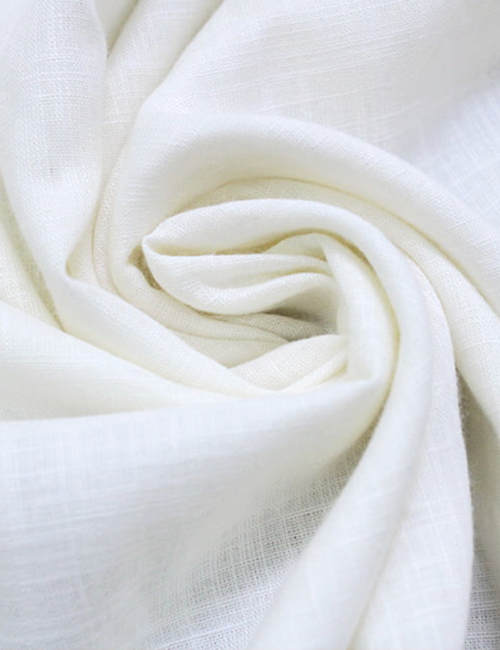 Tecido Cambraia de Algodão - Trama de Linho - Off White - 100% Algodão