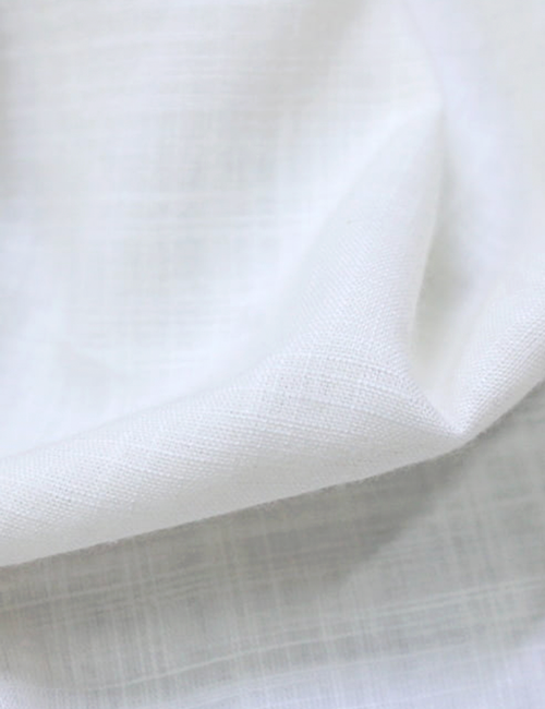 Tecido Cambraia de Algodão - Trama de Linho - Off White - 100% Algodão