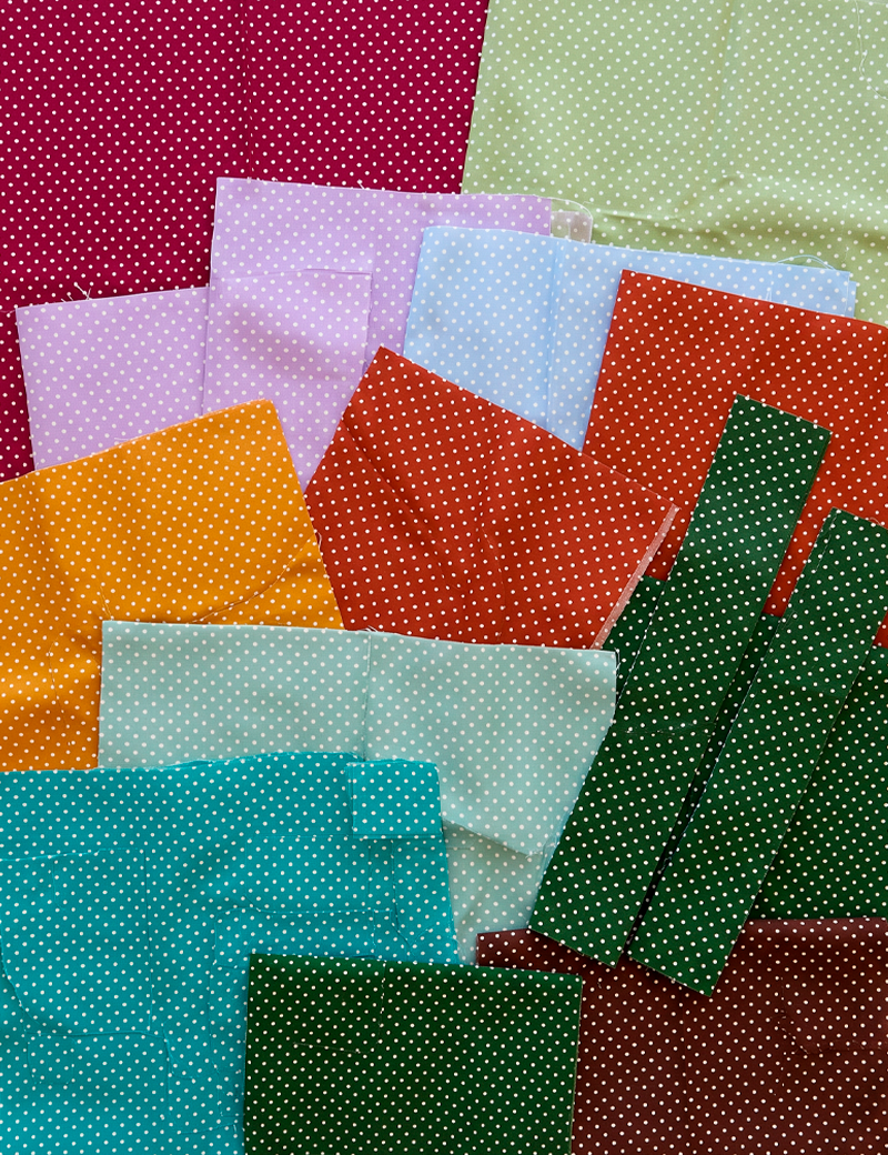 Kit Surpresa Retalhos de Tricoline Poá - 1 metro - 100% Algodão - Cortes de 5 cm a 49 cm
