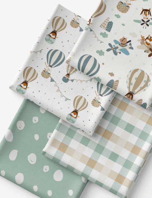 Kit Amarradinho de Tricoline - Kit 37 (4 Cortes de 45 a 50 cm x 70 cm) - Tricoline 100% Algodão