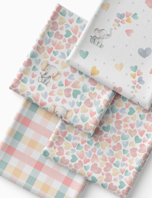 Kit Amarradinho de Tricoline - Kit 71 (4 Cortes de 45 a 50 cm x 70 cm) - Tricoline 100% Algodão