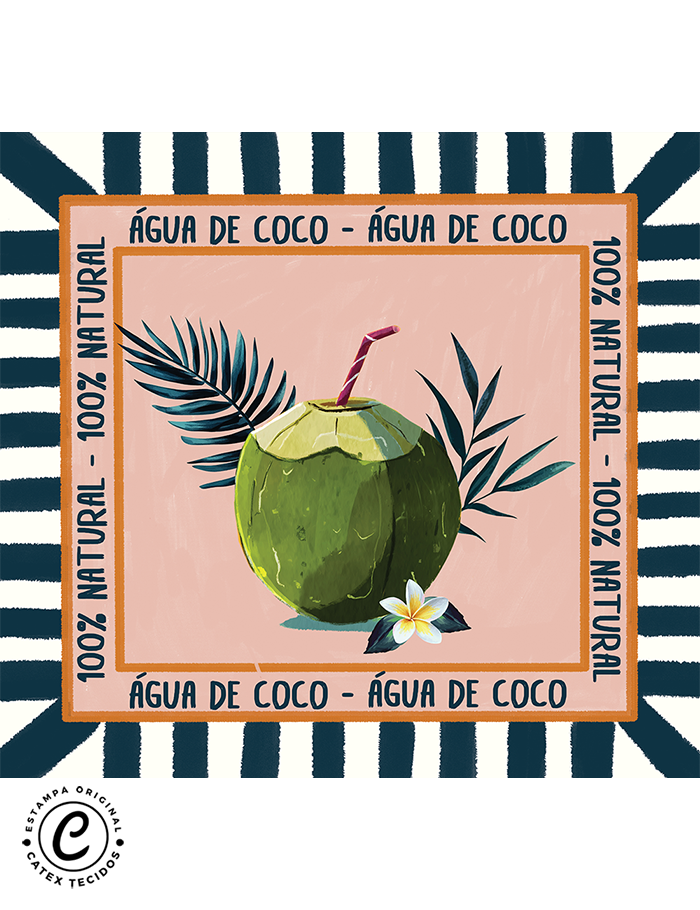 Tecido Viscose para Canga - Água de Coco - 100% Viscose - 1,30m x 1,40m