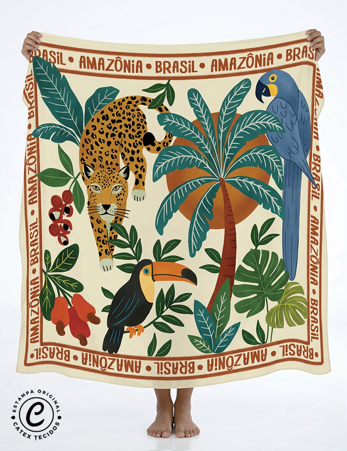 Tecido Viscose para Canga - Amazônia - 100% Viscose - 1,30m x 1,40m