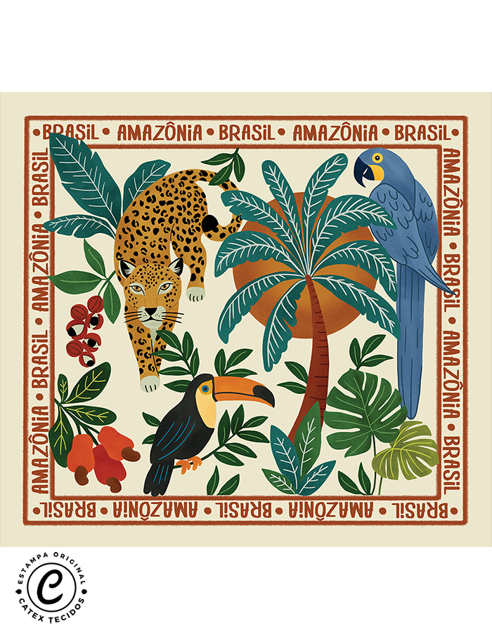 Tecido Viscose para Canga - Amazônia - 100% Viscose - 1,30m x 1,40m