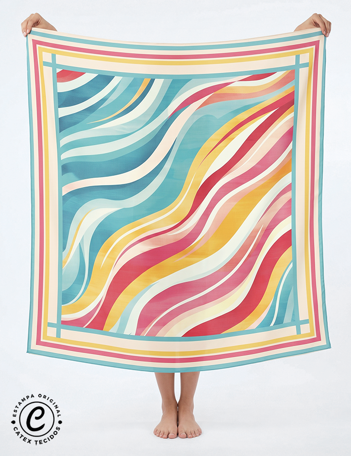 Tecido Viscose para Canga - True Color - 100% Viscose - 1,30m x 1,40m
