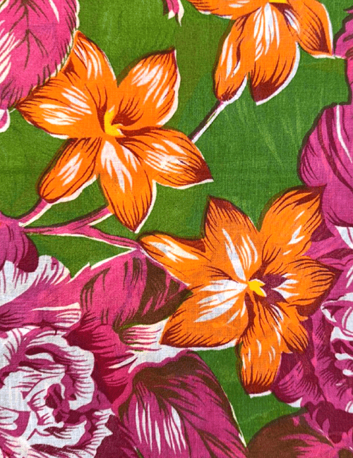 Tecido Chita Floral Maracatu Cor 2 - Verde - 100% Algodão - Largura 1,40m