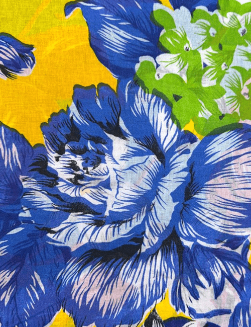 Tecido Chita Floral Raiar do Sertão Cor 2 - Amarelo - 100% Algodão - Largura 1,40m