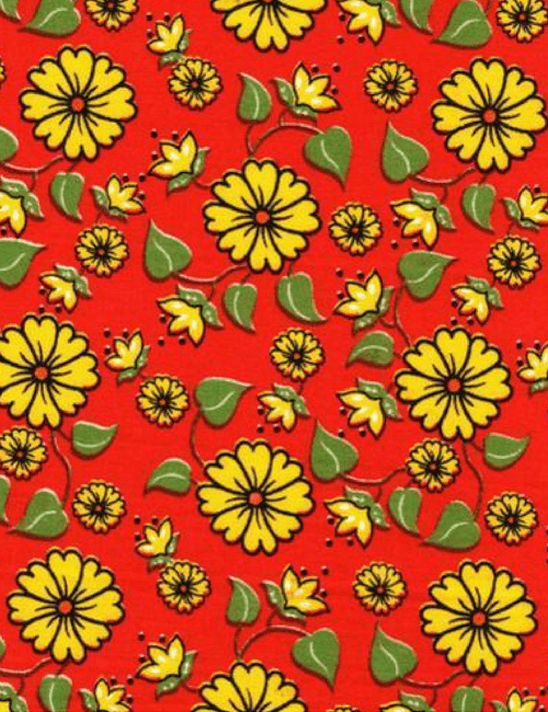 Tecido Chita Floral Rosetta Cor 4 - Vermelho - 100% Algodão - Largura 1,40m