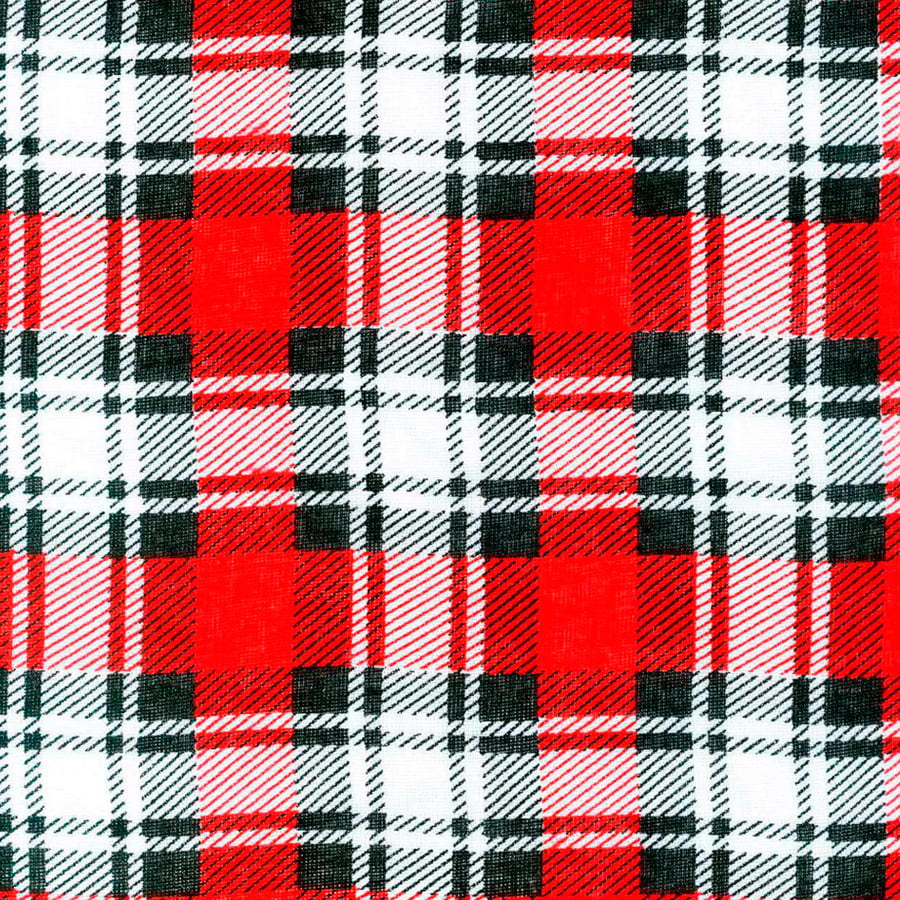 Tecido Chita Xadrez Atlas Cor 2 - Vermelho - 100% Algodão - Largura 1,40m