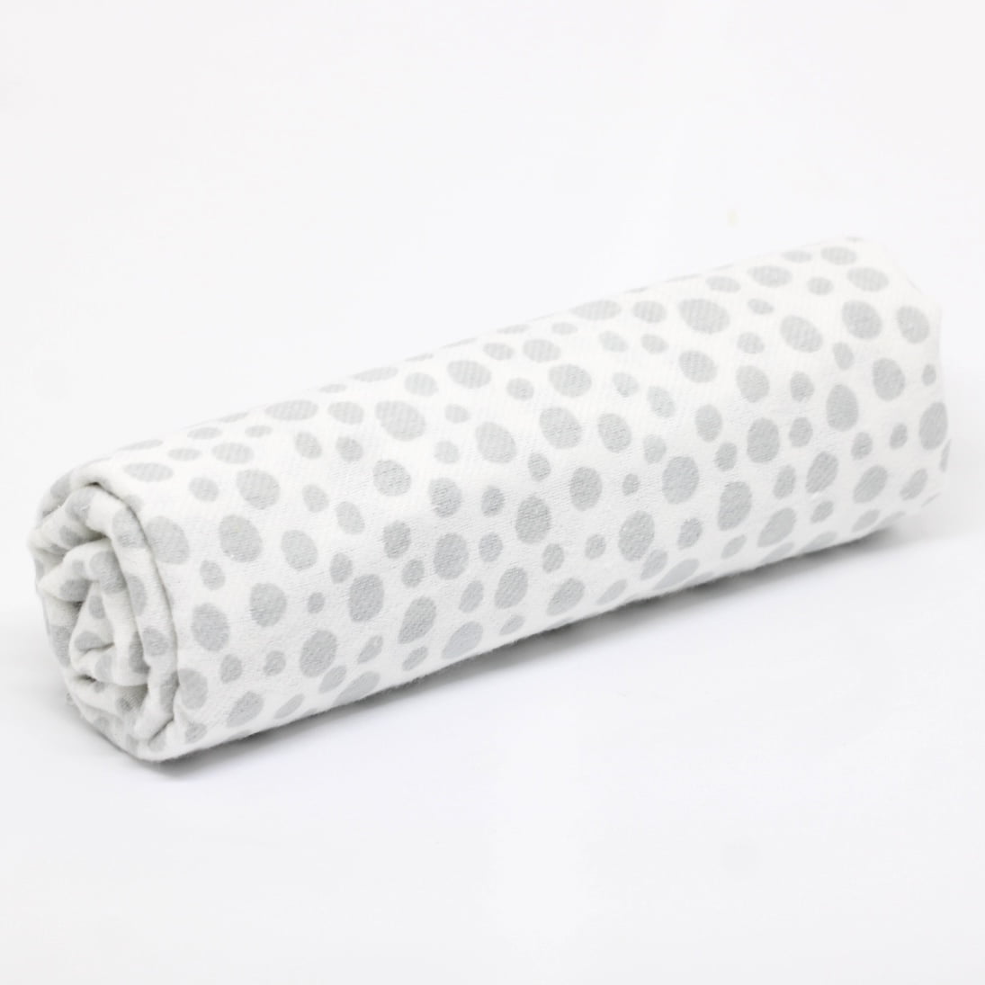Tecido Flanela Baby - Bolinhas Cinzas - Branco - 100% Algodão - Largura: 80cm