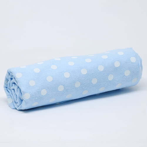Tecido Flanela Baby - Poá Bolinhas - Azul - 100% Algodão - Largura: 80cm