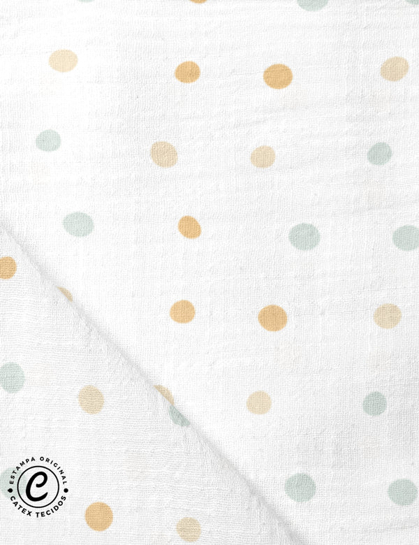 Tecido Fralda Estampada - Coleção Fiapo de Pano Blue - Além do Arco-Íris - 100% Algodão - 70cm x 70cm