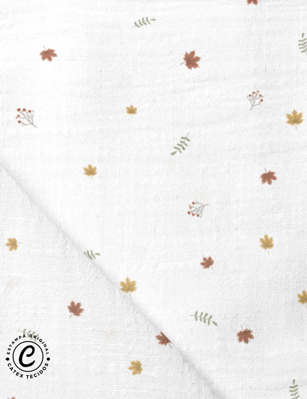 Tecido Fralda Estampada - Coleção Oh My Baby - Fall - 100% Algodão - 70cm x 70cm