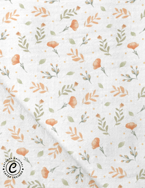 Tecido Fralda Estampada - Jardim das Ovelhas - 100% Algodão - 70cm x 70cm