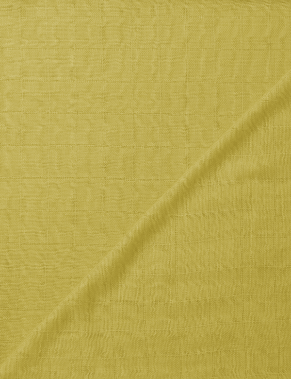 Tecido Fralda Quadriculada Lisa - Amarelo - 100% Algodão - 60cm x 70cm