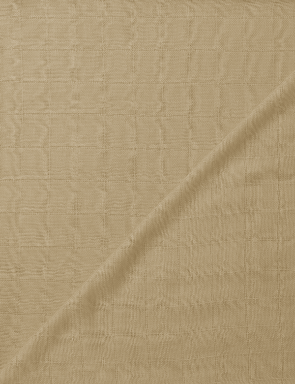 Tecido Fralda Quadriculada Lisa - Bege - 100% Algodão - 60cm x 70cm