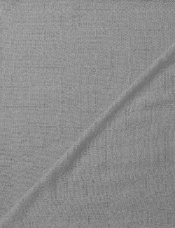 Tecido Fralda Quadriculada Lisa - Cinza - 100% Algodão - 60cm x 70cm