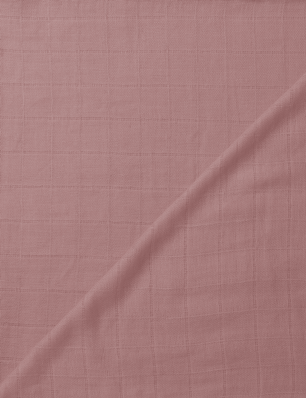 Tecido Fralda Quadriculada Lisa - Rosa Chá - 100% Algodão - 60cm x 70cm