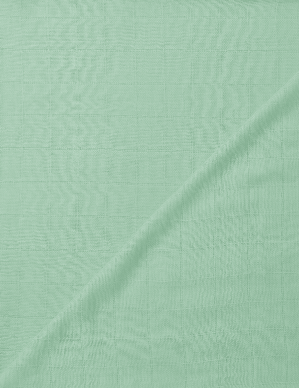 Tecido Fralda Quadriculada Lisa - Verde Claro - 100% Algodão - 60cm x 70cm