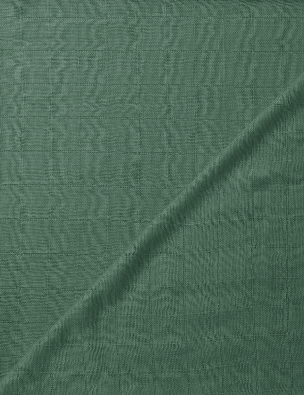 Tecido Fralda Quadriculada Lisa - Verde Oliva - 100% Algodão - 60cm x 70cm