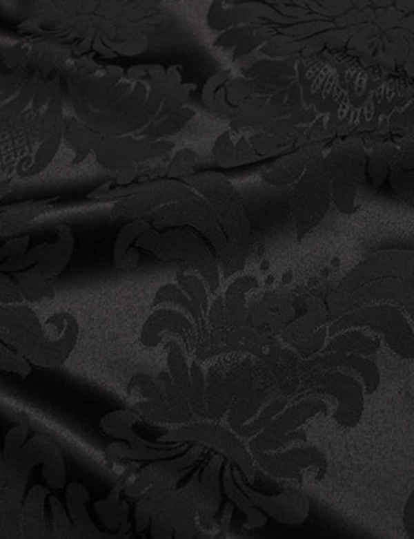 Tecido Jacquard Decor Largo Brocado Dupla Face - Adamascado - Preto - 55% Algodão 45% Poliéster - Largura 2,80m