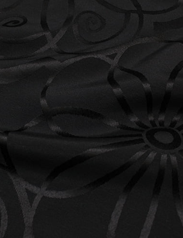 Tecido Jacquard Decor Largo Brocado Dupla Face - Aurora - Preto - 55% Algodão 45% Poliéster - Largura 2,80m