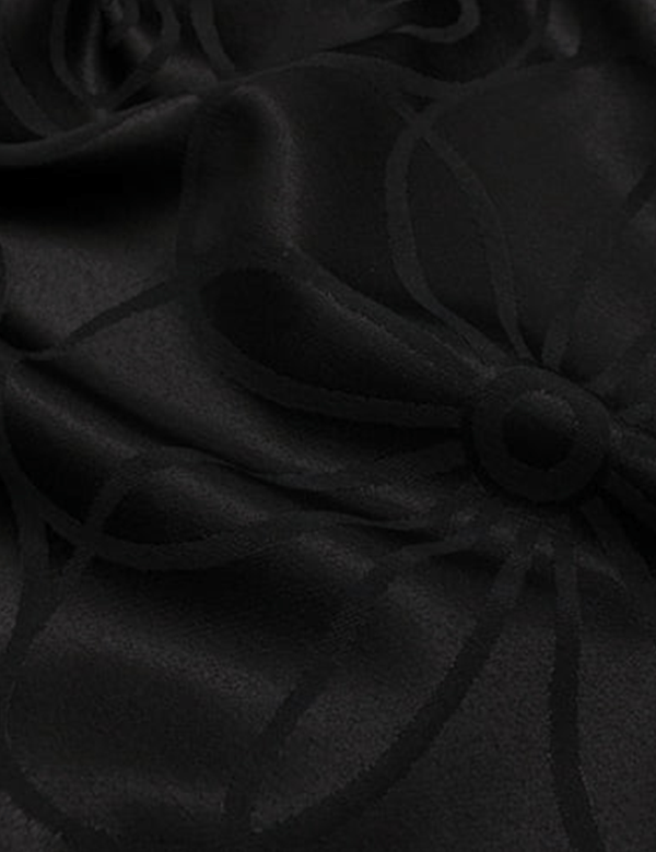 Tecido Jacquard Decor Largo Brocado Dupla Face - Aurora - Preto - 55% Algodão 45% Poliéster - Largura 2,80m