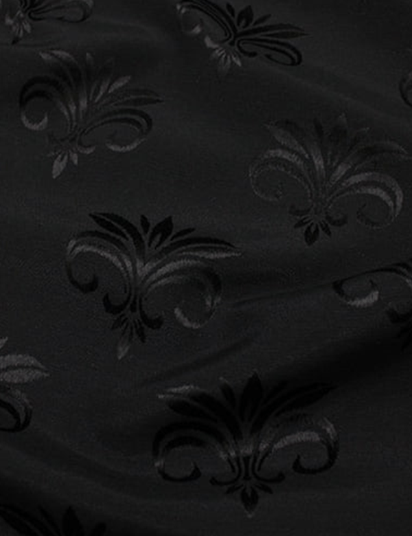 Tecido Jacquard Decor Largo Brocado Dupla Face - Lis - Preto - 55% Algodão 45% Poliéster - Largura 2,80m