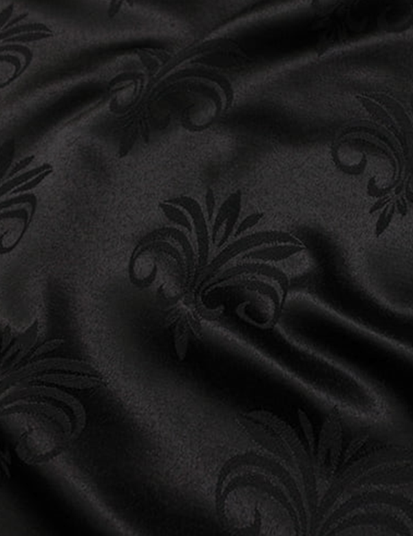 Tecido Jacquard Decor Largo Brocado Dupla Face - Lis - Preto - 55% Algodão 45% Poliéster - Largura 2,80m