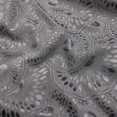 Tecido Jacquard Decor Largo Brocado Dupla Face - Mandala Circle - Silver - 55% Algodão 45% Poliéster - Largura 2,80m