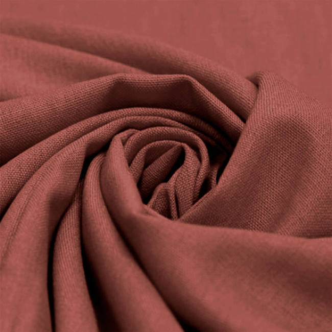 Tecido Linho Com Viscose Liso Premium - Cognac - 28% Linho 68% Viscose 4% Fibras Diversas - Largura 1,35m