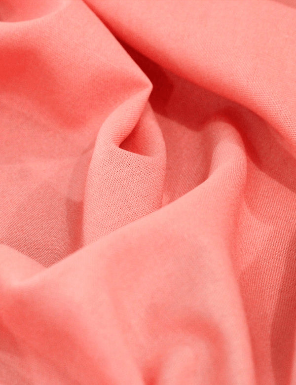 Tecido Linho Com Viscose Liso Premium - Vivid Coral - 28% Linho 68% Viscose 4% Fibras Diversas - Largura 1,35m