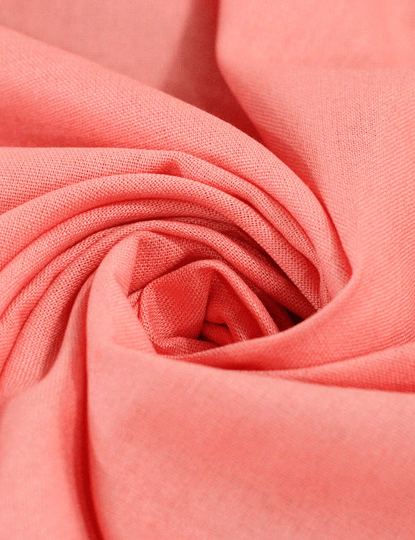 Tecido Linho Com Viscose Liso Premium - Vivid Coral - 28% Linho 68% Viscose 4% Fibras Diversas - Largura 1,35m