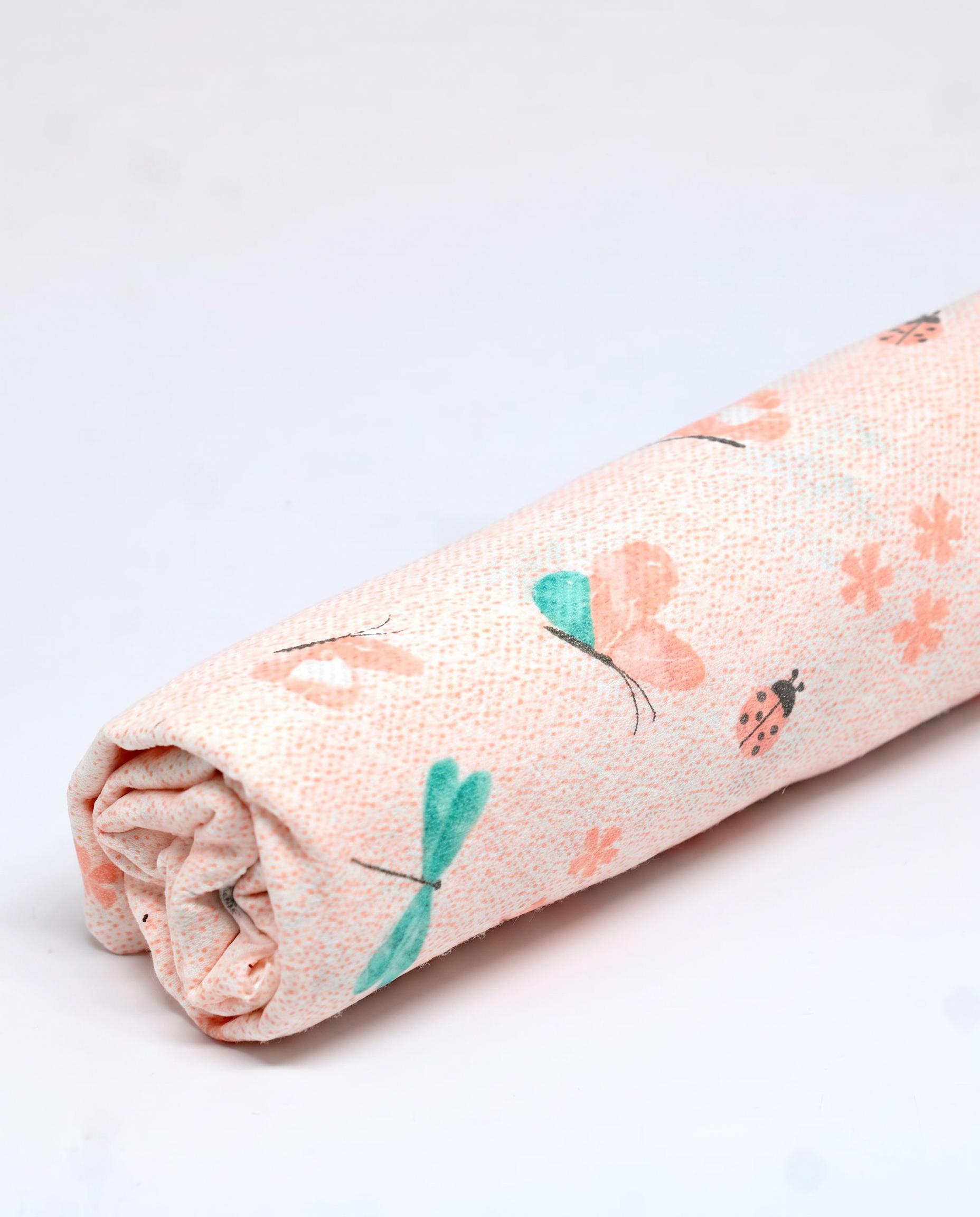 Tecido Flanela Baby - Jardim de Borboletas - 100% Algodão - Largura: 80cm