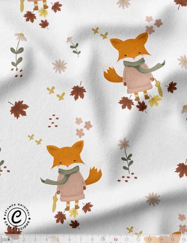 Tecido Meia Malha Coleção Oh My Baby - Miss Fox - 96% Algodão 4% Elastano - Largura 1,70m