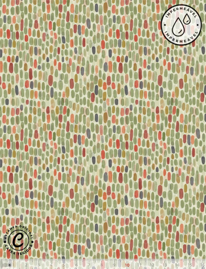 Tecido Sarja Impermeável Especial Coleção Feita de Cores por Colorida - Encanto - Composê - 100% Algodão - Largura 1,50m