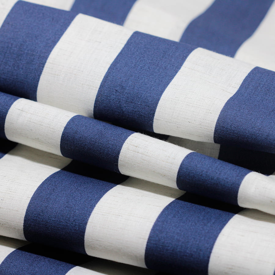 Tecido Percal 180 fios com Linho - Listras - Azul Marinho - 84% Algodão 12% Viscose 4% Linho - Largura 2,50m