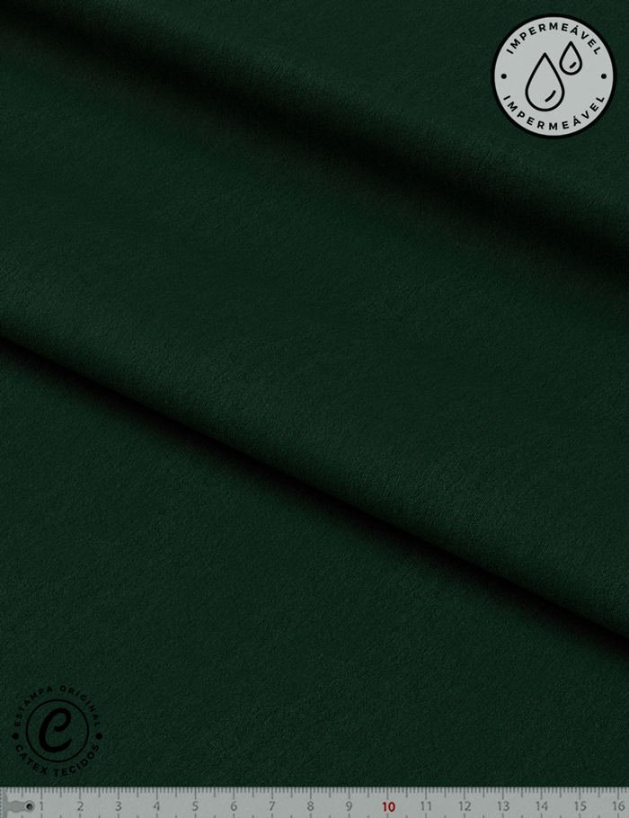 Tecido Sarja Impermeável Lisa - Verde Garrafa - 100% algodão - Largura 1,50 m - Catex Tecidos