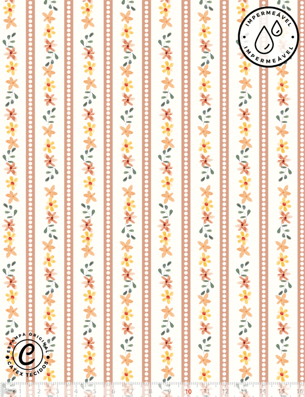 Tecido Sarja Impermeável Especial Coleção Páscoa Vintage - Barrinha - 100% Algodão - Largura 1,50m