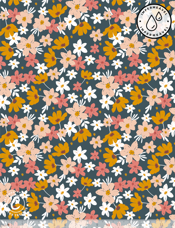 Tecido Sarja Impermeável Especial Coleção Spring Liberty - Floral Inspiração - 100% Algodão - Largura 1,50m