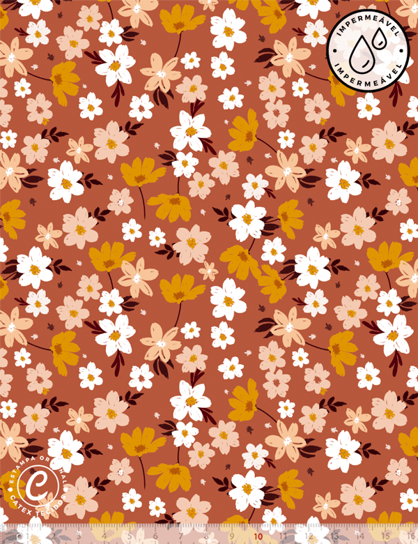 Tecido Sarja Impermeável Especial Coleção Spring Liberty - Floral Ternura - 100% Algodão - Largura 1,50m