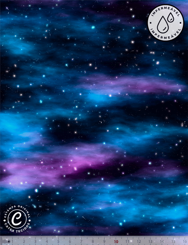 Tecido Sarja Impermeável Especial Universo Infinito - 100% Algodão - Largura 1,50m