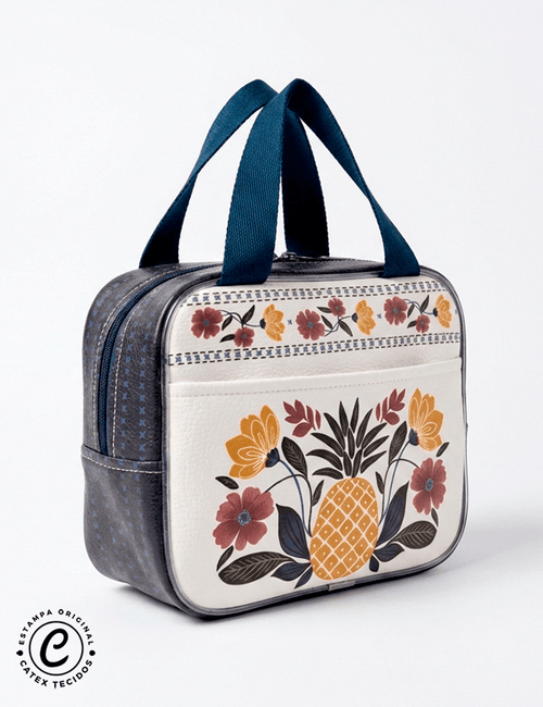 Sintético Doll - Painel Bolsa/Lancheira Box - Abacaxi Botânico