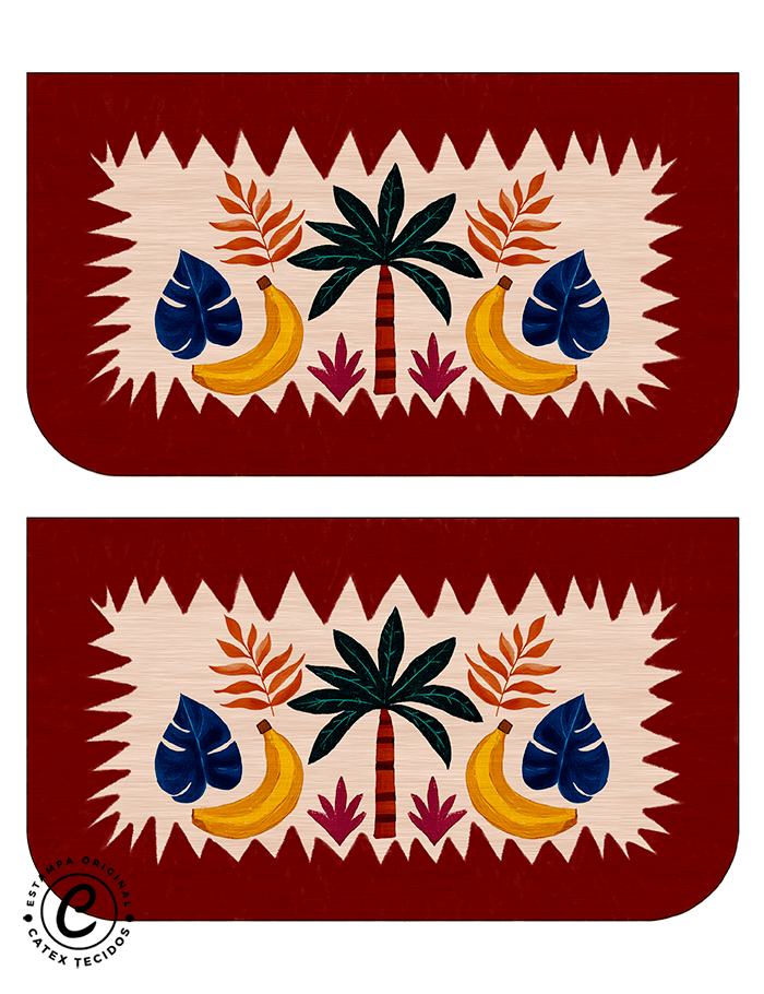 Sintético Doll - Painel Bolsinha/Necessaire Slim - Tropicália