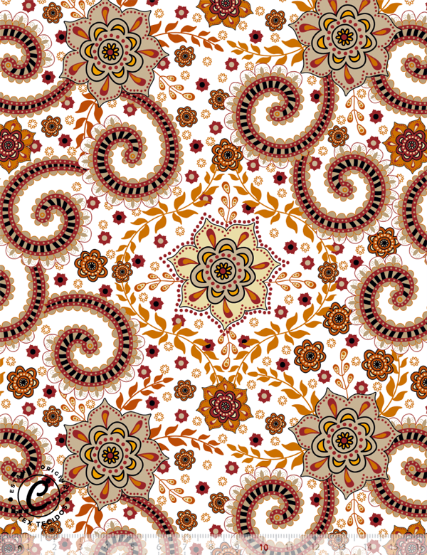 Tecido Tricoline Especial Coleção Mandalas - 01 - 100% Algodão - Largura 1,50m
