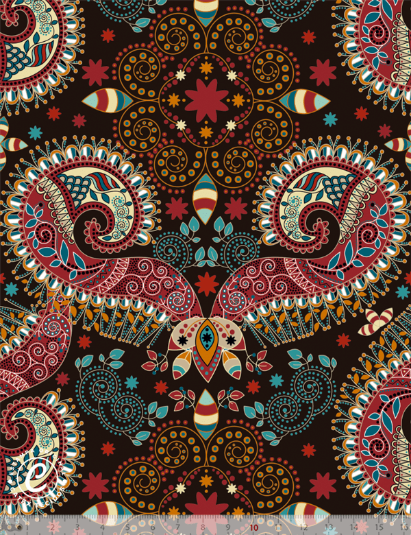 Tecido Tricoline Especial Coleção Mandalas - 02 - 100% Algodão - Largura 1,50m