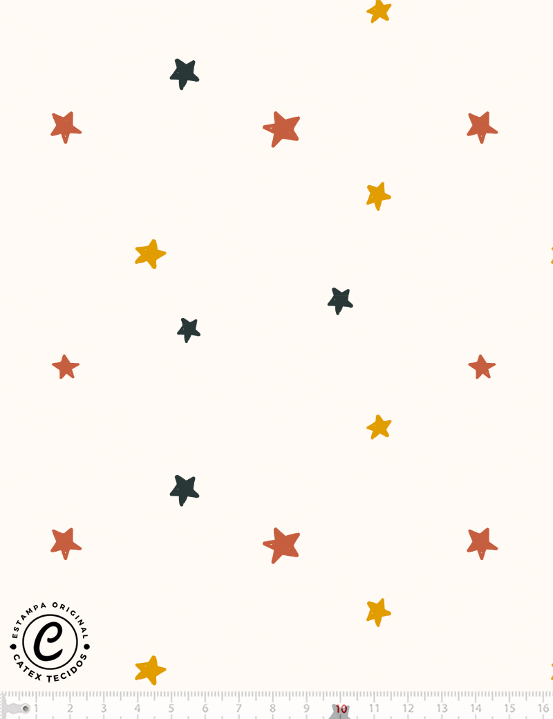 Tecido Tricoline Especial Coleção Turma dos Ursinhos - Estrelinhas - 100% Algodão - Largura 1,50m