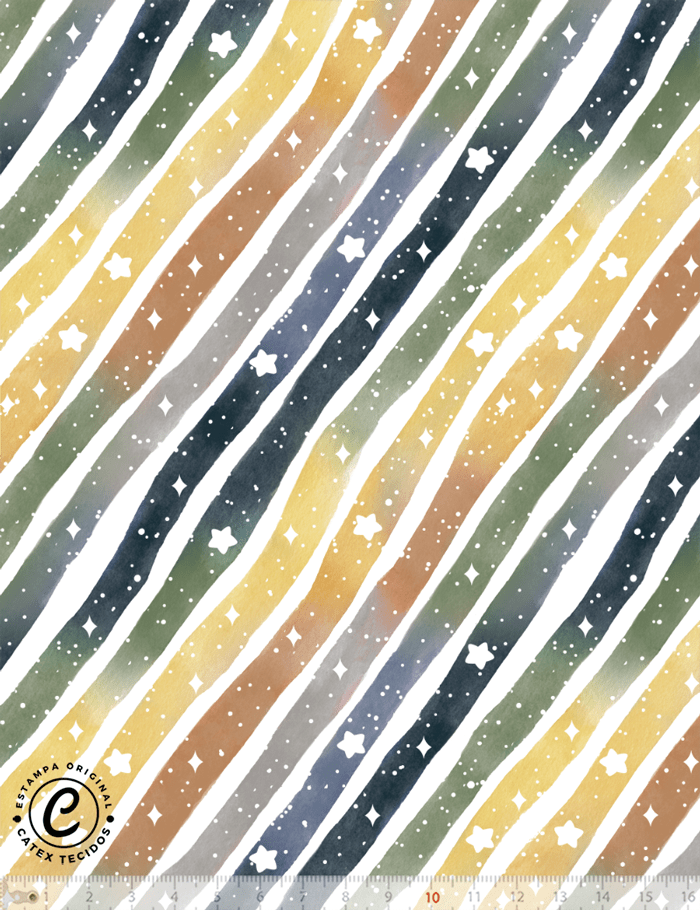 Tecido Tricoline Especial Coleção Universo Divertido - Galáxia de Cores - 100% Algodão - Largura 1,50m